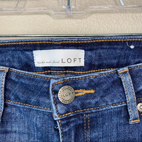Loft Dark Wash Frayed Hem Skinny Jean - Picture 5 of 5